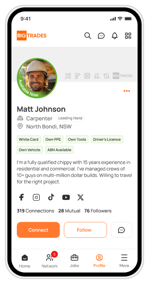 The Big Trades app shown on a phone